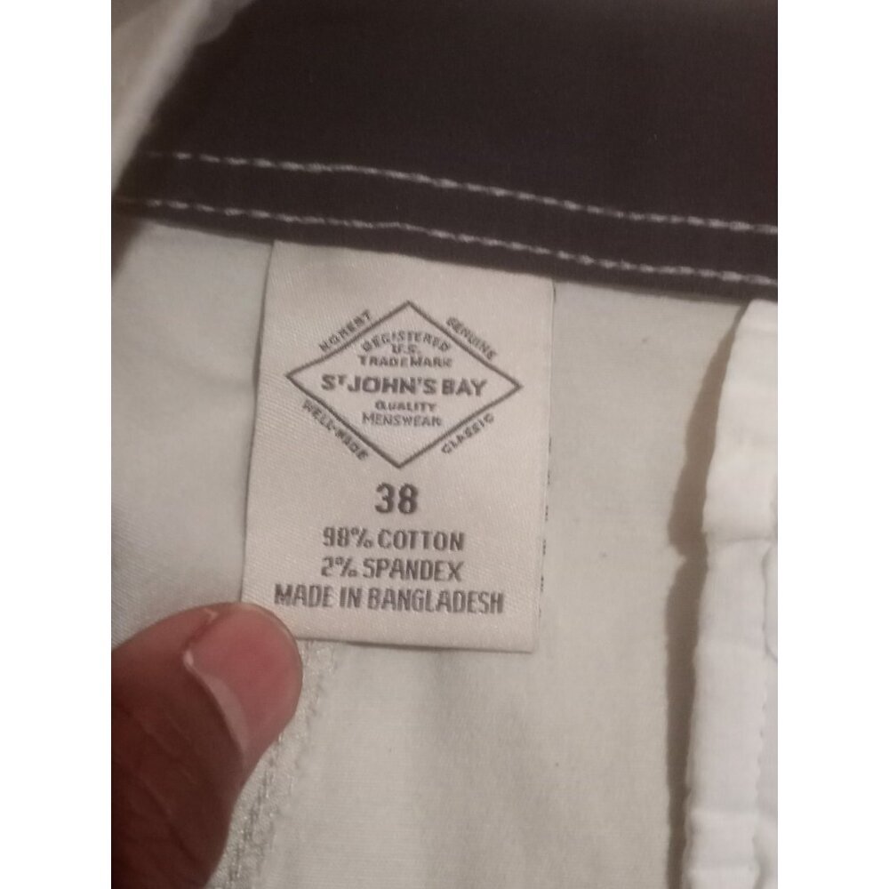 St Johns Bay Men's Performance Shorts Sz 38 Brown Comfort Stretch Flat Front New - Picture 9 of 11